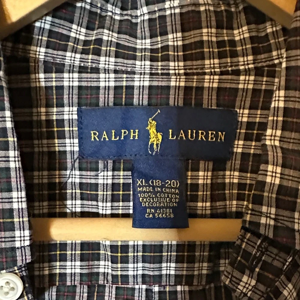 Ralph Lauren Black‎ and White Checkered Kids Shirt